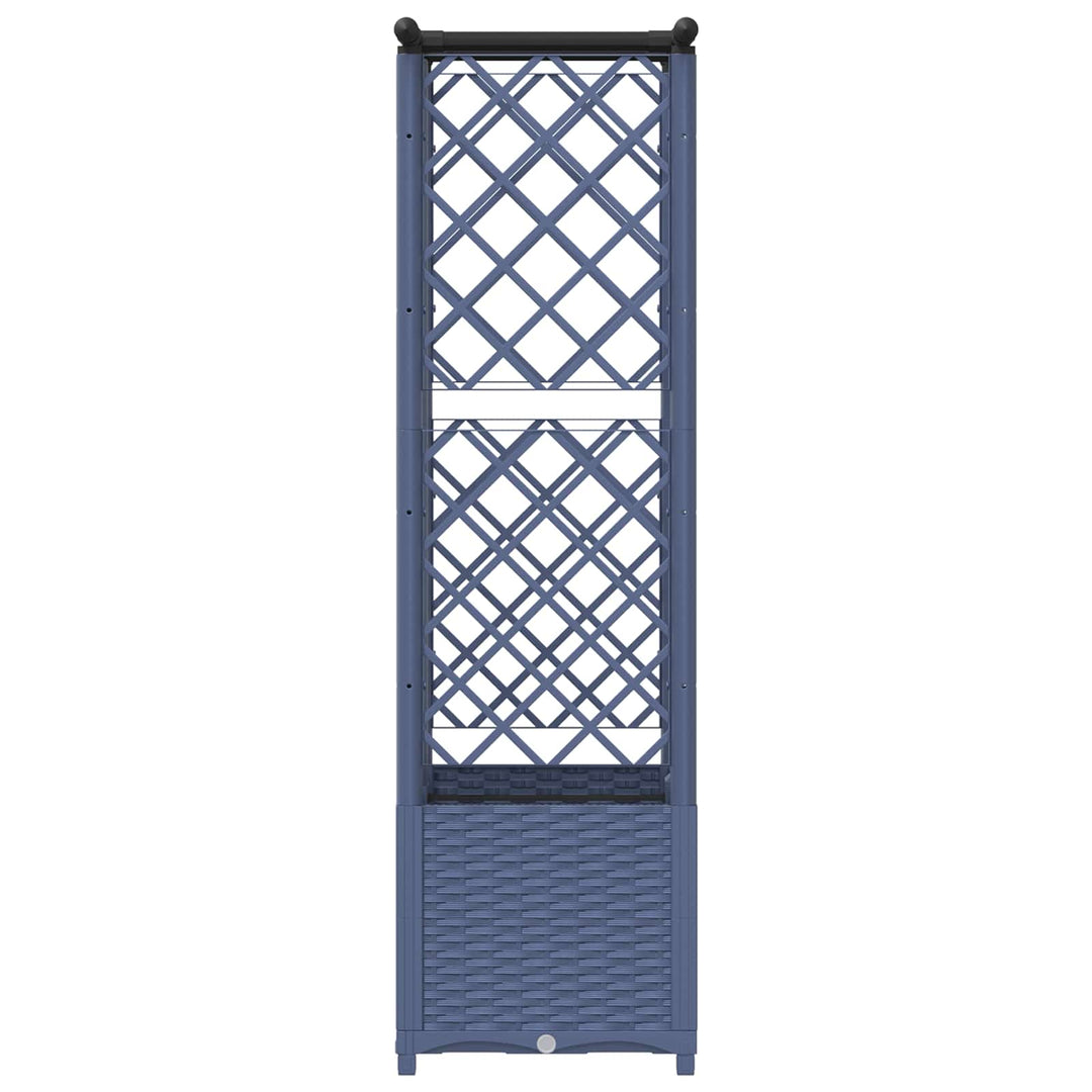 Hævet Bed med Trellis og Tag Grå 124,5 x 40 x 138 cm PP