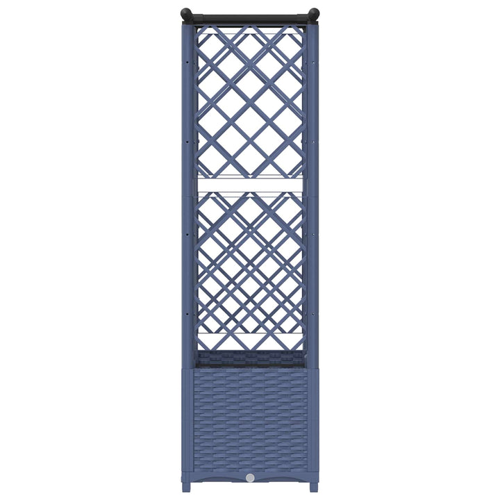 Hævet Bed med Trellis og Tag Grå 124,5 x 40 x 138 cm PP