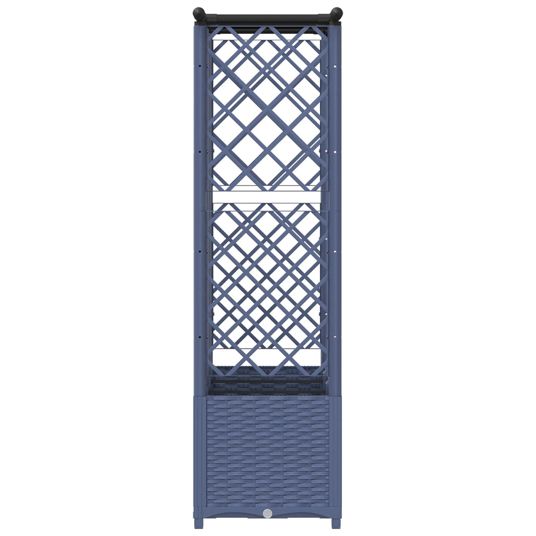 Hævet Bed med Trellis og Tag Grå 162,5 x 40 x 138 cm PP