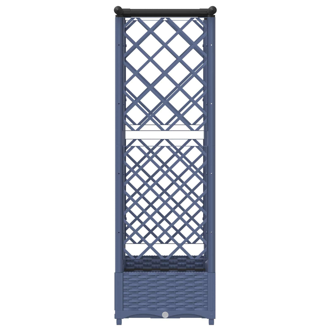 Hævet Bed med Trellis og Tag Grå 124 x 40 x 121 cm PP