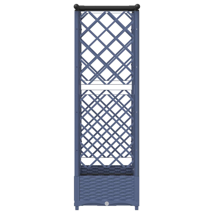 Hævet Bed med Trellis og Tag Grå 124 x 40 x 121 cm PP