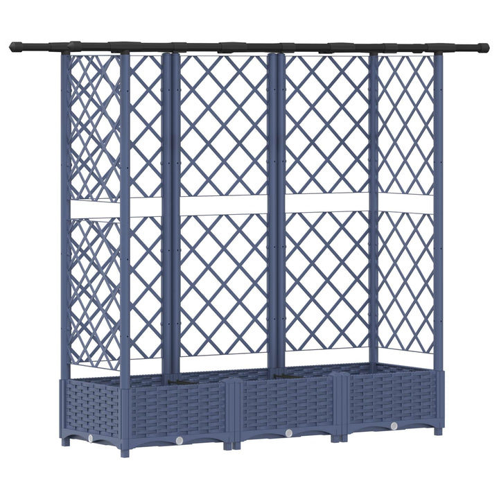 Hævet Bed med Trellis og Tag Grå 164 x 40 x 121 cm PP