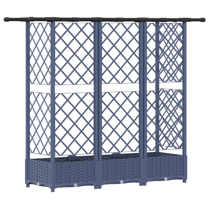 Hævet Bed med Trellis og Tag Grå 164 x 40 x 121 cm PP