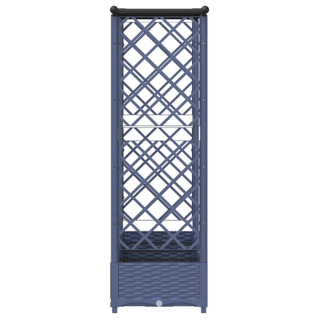 Hævet Bed med Trellis og Tag Grå 202,5 x 40 x 121 cm PP