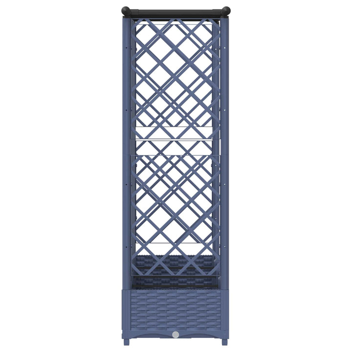 Hævet Bed med Trellis og Tag Grå 202,5 x 40 x 121 cm PP