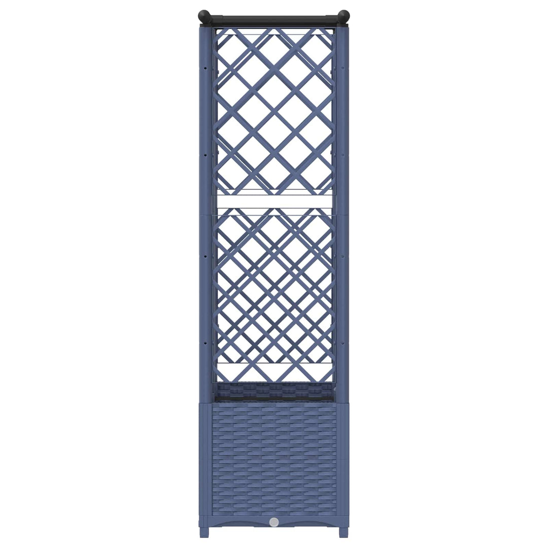 Hævet Bed med Trellis og Tag Grå 124 x 40 x 136 cm PP