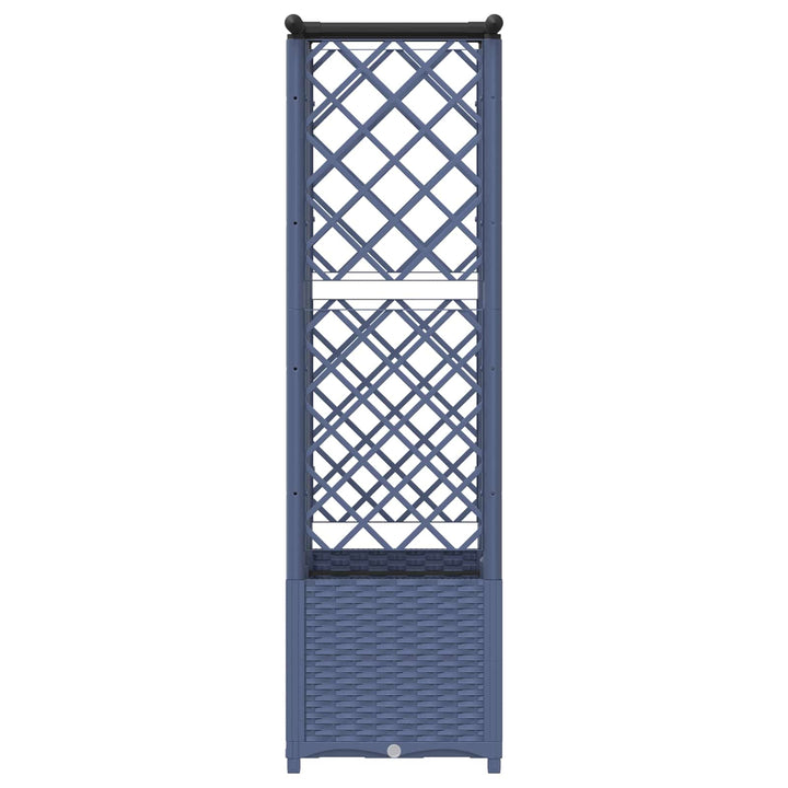 Hævet Bed med Trellis og Tag Grå 124 x 40 x 136 cm PP