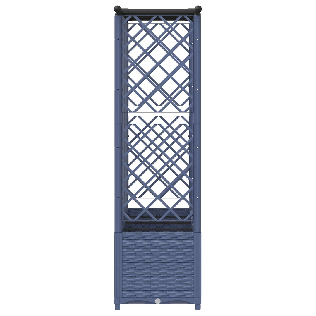 Hævet Bed med Trellis og Tag Grå 202 x 40 x 136 cm PP