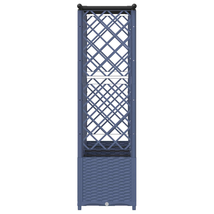 Hævet Bed med Trellis og Tag Grå 202 x 40 x 136 cm PP