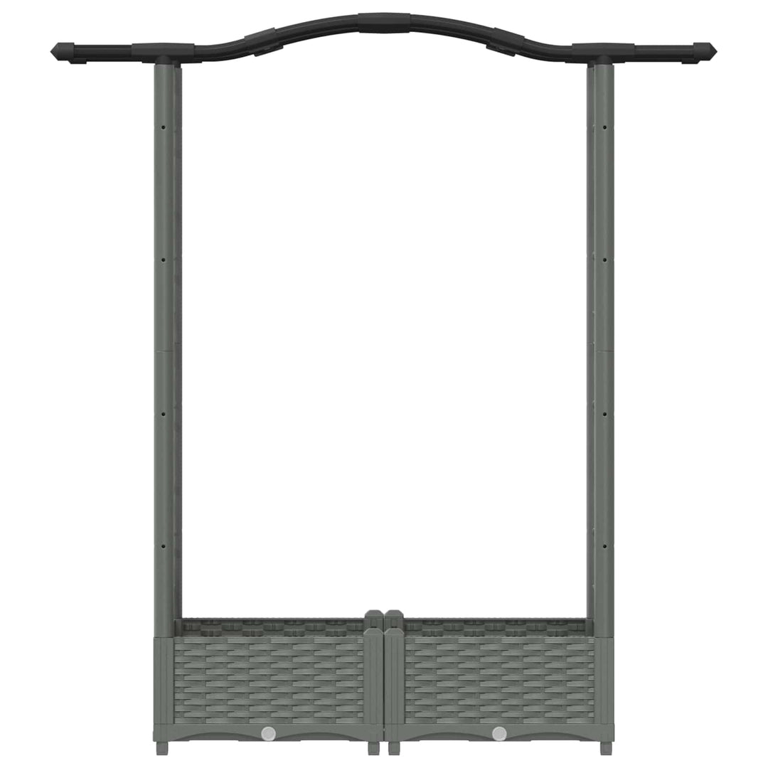 Hævet Bed med Trellis og Tag Lysegrå 124 x 40 x 125 cm PP