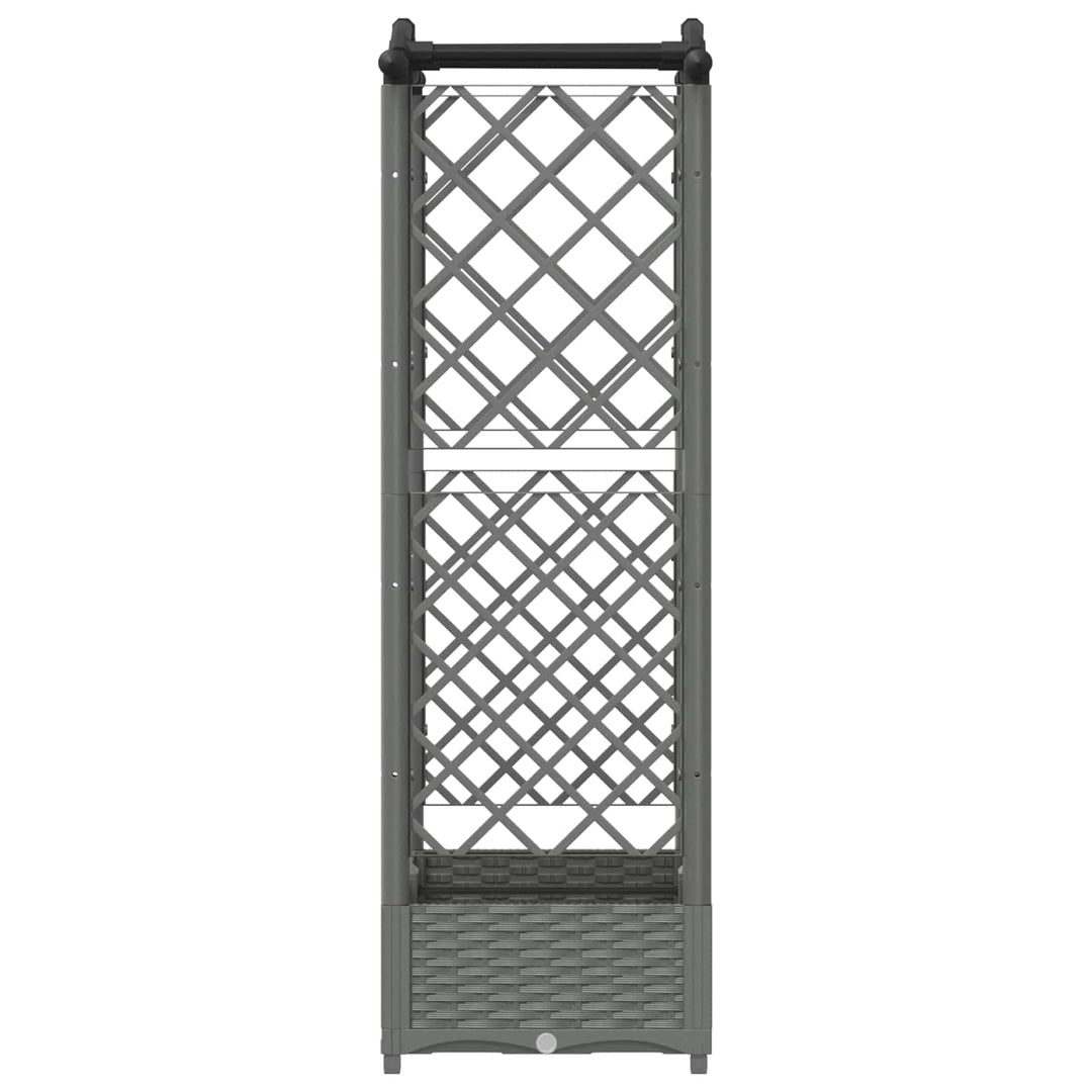 Hævet Bed med Trellis og Tag Lysegrå 124 x 40 x 125 cm PP