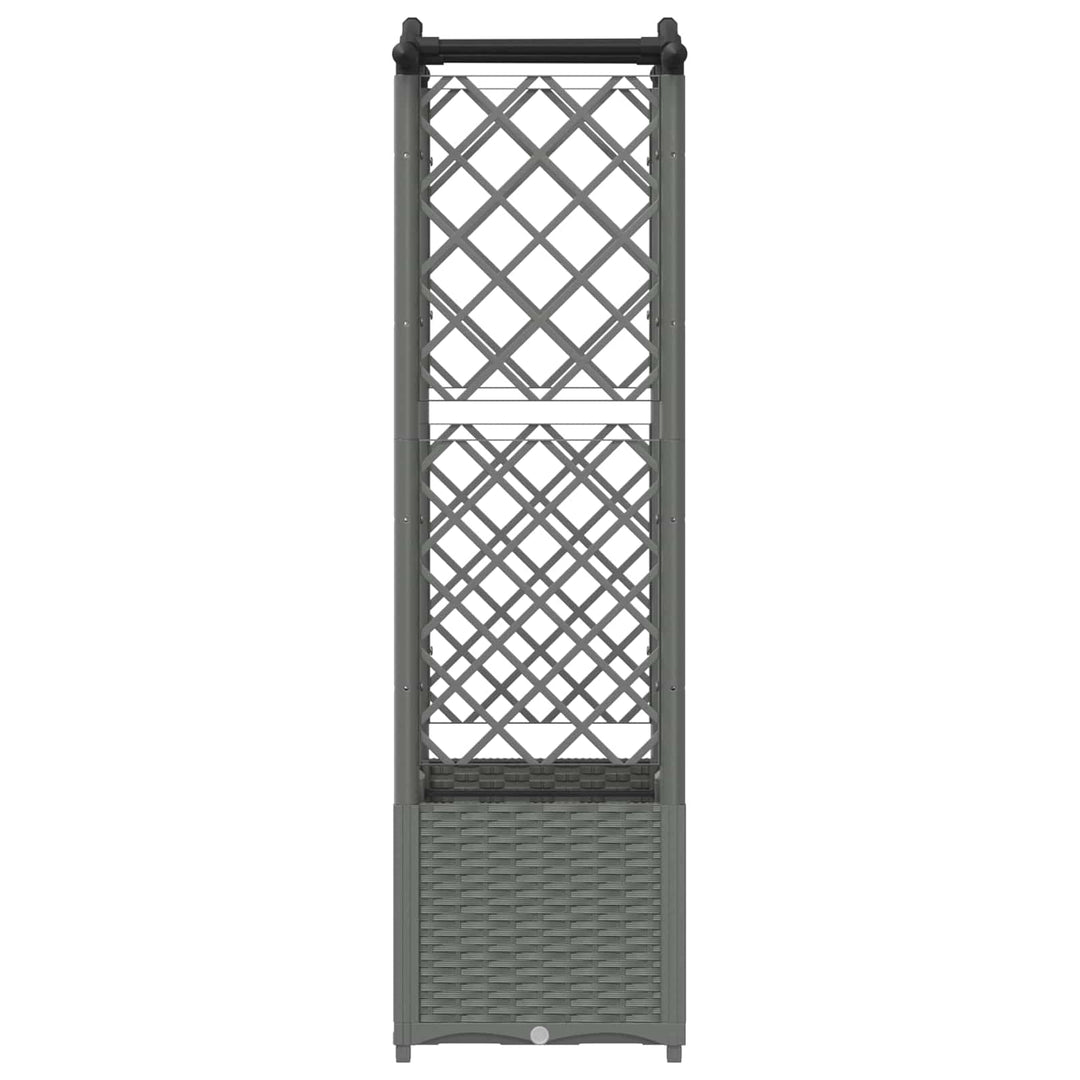 Hævet Bed med Trellis og Tag Lysegrå 125 x 40 x 138 cm PP