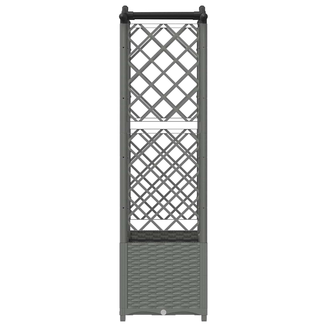 Hævet Bed med Trellis og Tag Lysegrå 122 x 40 x 138 cm PP