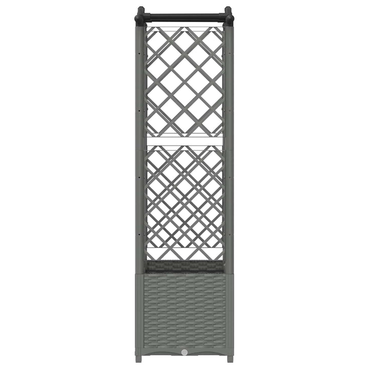 Hævet Bed med Trellis og Tag Lysegrå 122 x 40 x 138 cm PP