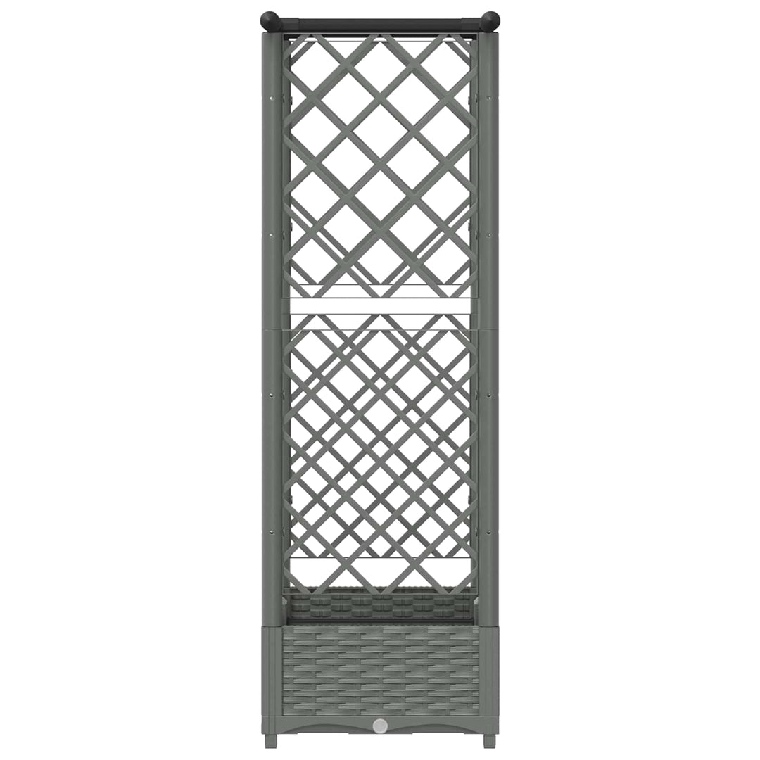 Hævet Bed med Trellis og Tag Lysegrå 122,5 x 40 x 121 cm PP