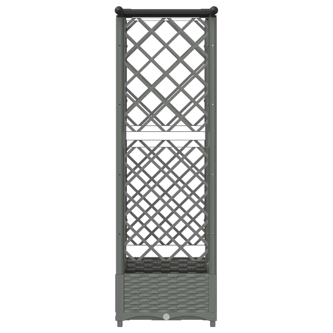 Hævet Bed med Trellis og Tag Lysegrå 124 x 40 x 121 cm PP