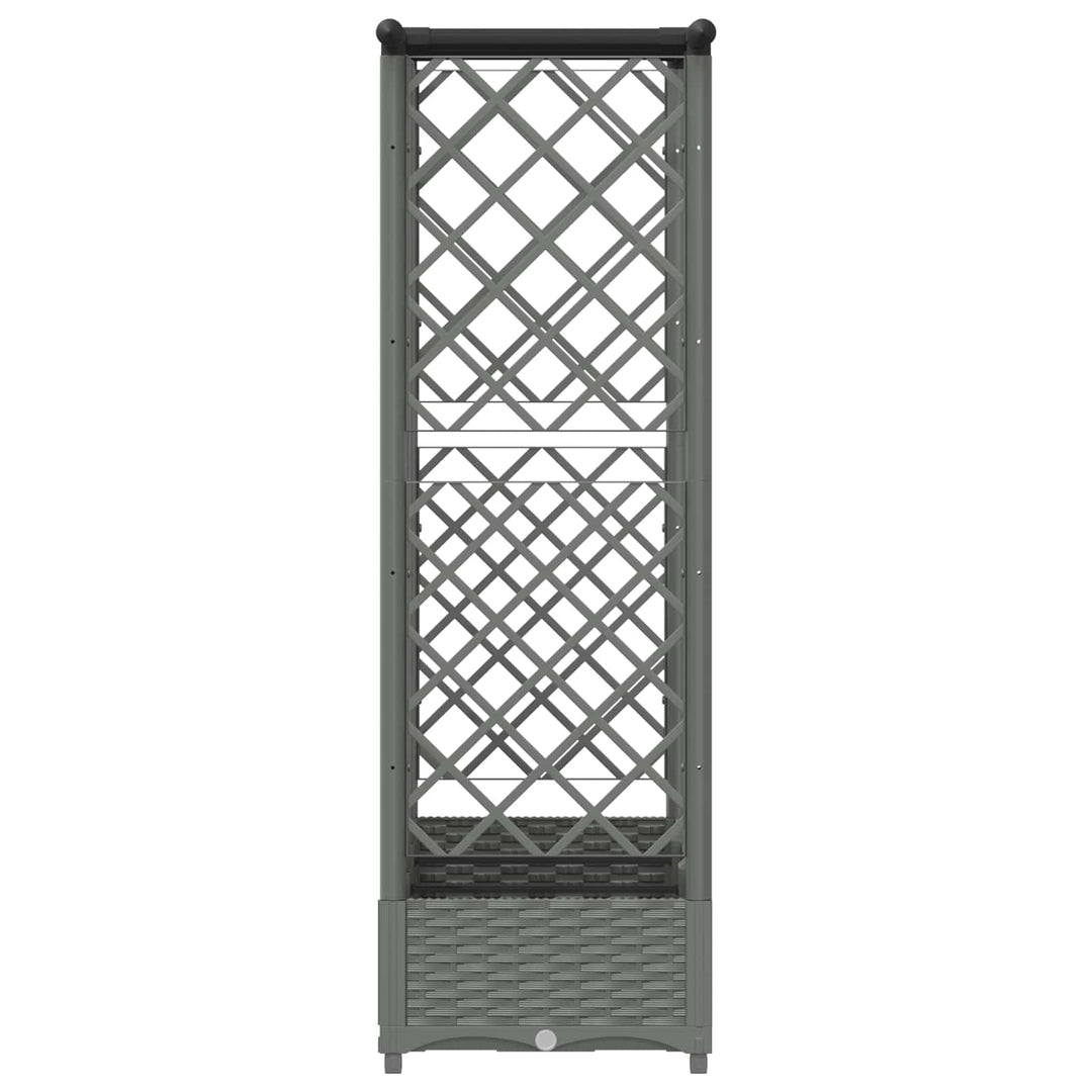 Hævet Bed med Trellis og Tag Lysegrå 164 x 40 x 121 cm PP