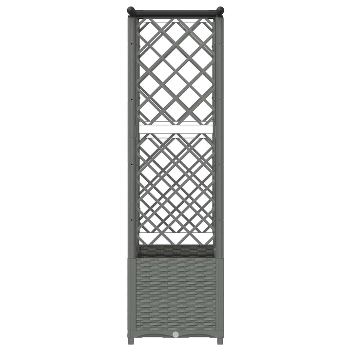 Hævet Bed med Trellis og Tag Lysegrå 124 x 40 x 136 cm PP