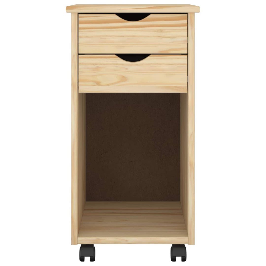 Rullende skab Brun 34 x 39 x 65,5 cm Massivt fyrretræ
