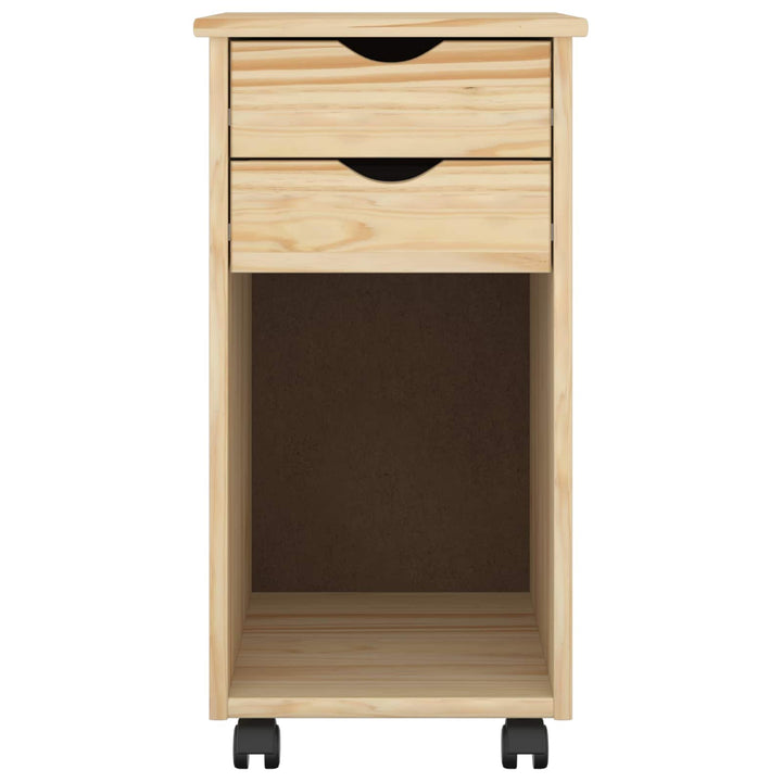 Rullende skab Brun 34 x 39 x 65,5 cm Massivt fyrretræ