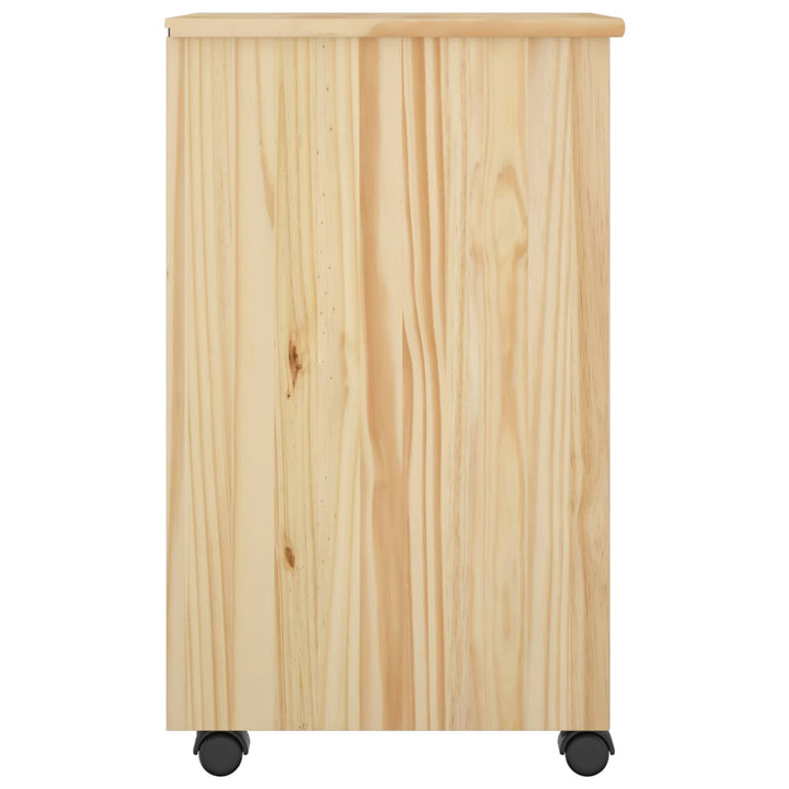 Rullende skab Brun 34 x 39 x 65,5 cm Massivt fyrretræ