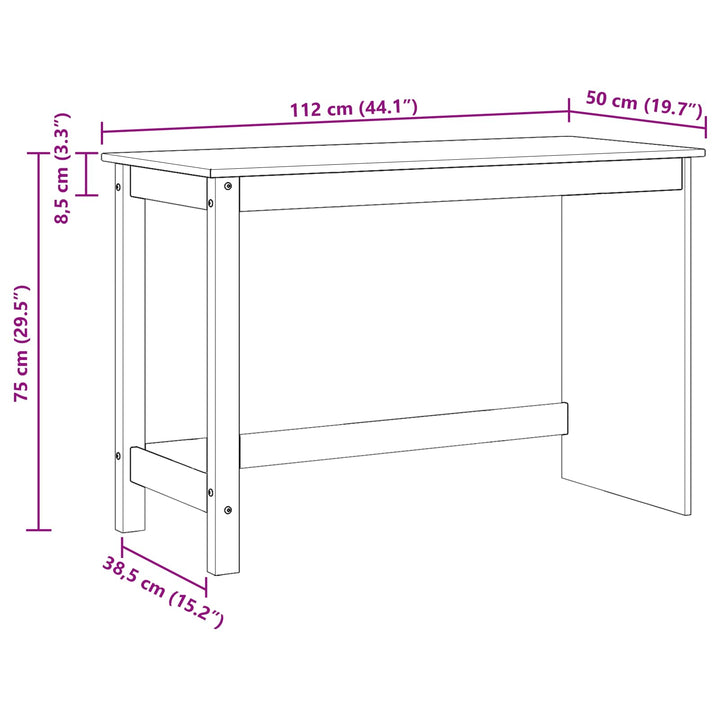 Bord Brun 112 x 50 x 75 cm Massivt fyrretræ