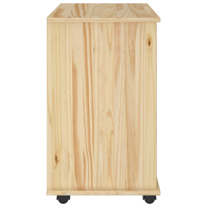 Rullende skab Brun 63,5 x 39 x 65,5 cm Massivt fyrretræ