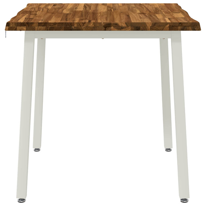60 x 55 x 75 cm Massivt Akacietræ Natur og hvid Rektangulær