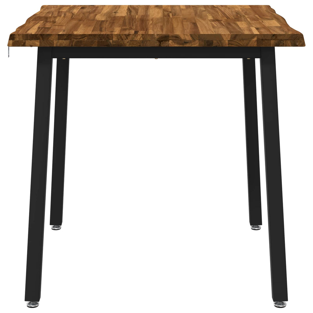 70 x 70 x 75 cm Massivt Akacietræ Naturfarvet og sort Firkantet