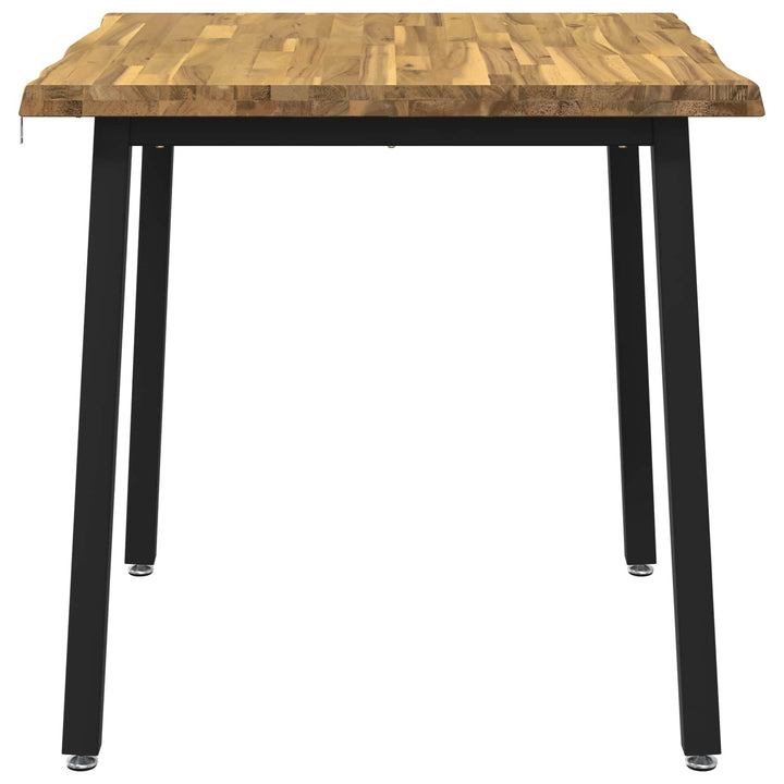 70 x 70 x 75 cm Massivt Akacietræ Hvid og sort Firkantet