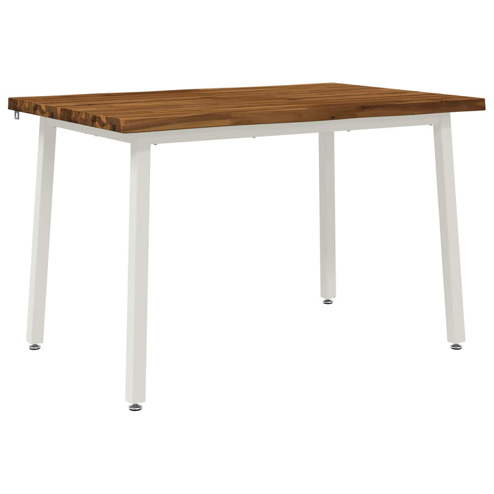 120 x 70 x 75 cm Massivt Akacietræ Natur og hvid Rektangulær