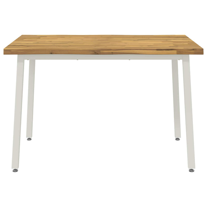 120 x 70 x 75 cm Massivt Akacietræ Hvid Rektangulær