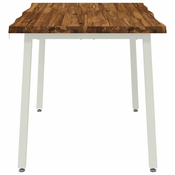 120 x 80 x 75 cm Massivt Akacietræ Natur og hvid Rektangulær