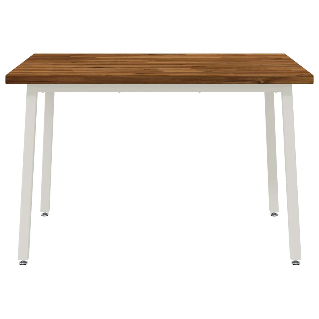 120 x 70 x 75 cm Massivt Akacietræ Natur og hvid Rektangulær