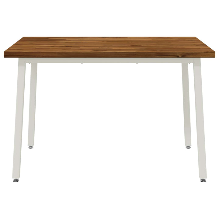 120 x 70 x 75 cm Massivt Akacietræ Natur og hvid Rektangulær