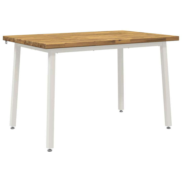 120 x 70 x 75 cm Massivt Akacietræ Hvid Rektangulær