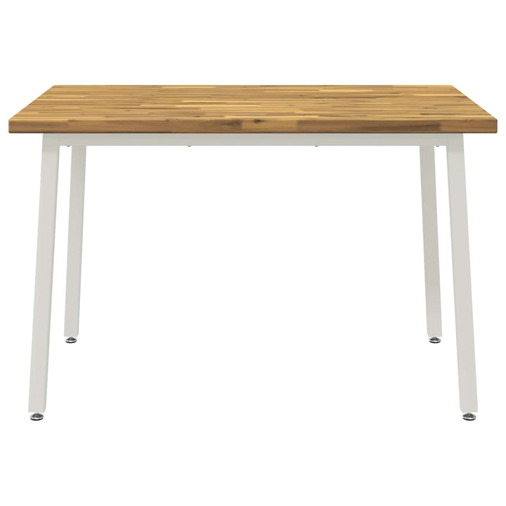 120 x 70 x 75 cm Massivt Akacietræ Hvid Rektangulær