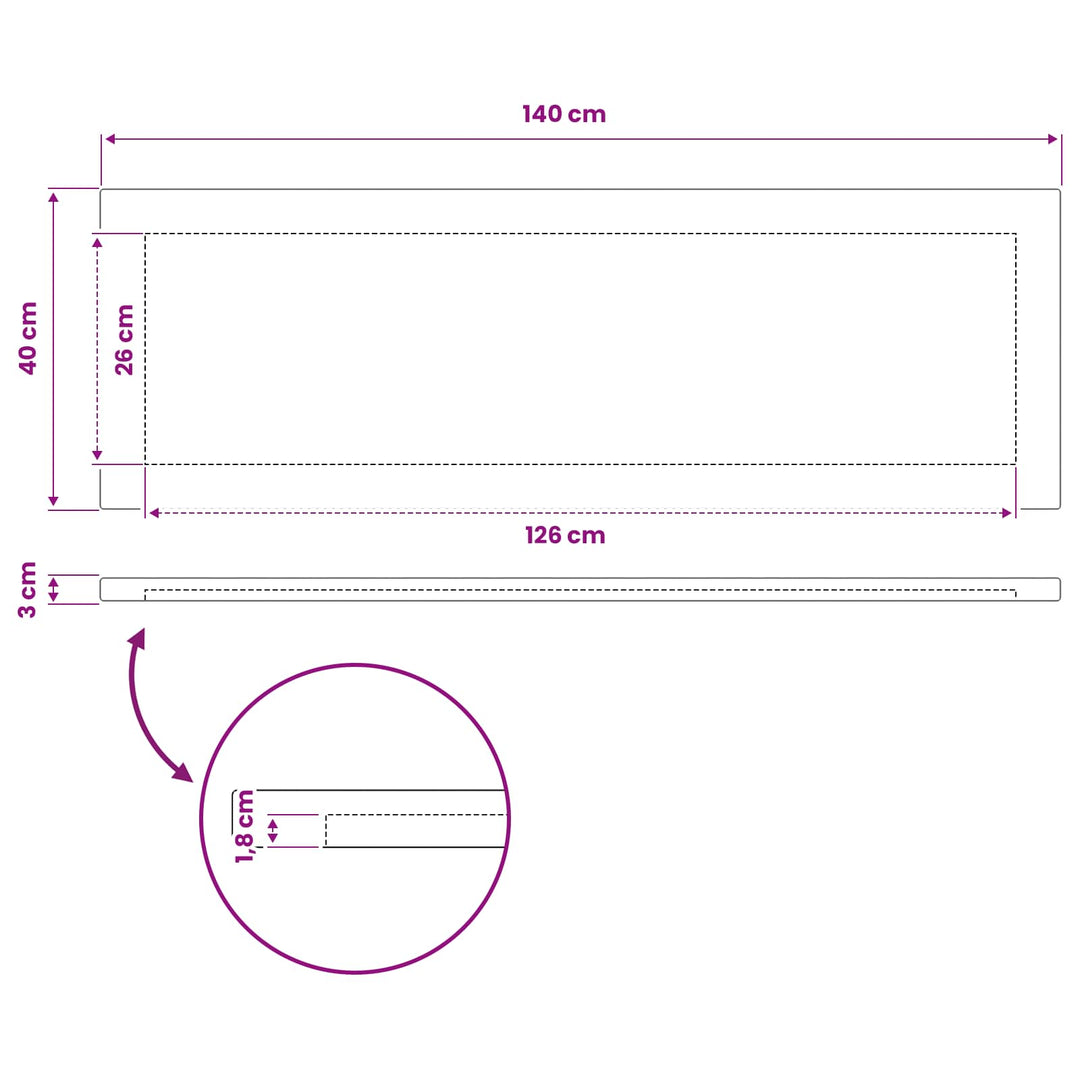 Rektangulært Bordplade 90 x 50 x 3,5 cm Rektangulær Mørk Brun