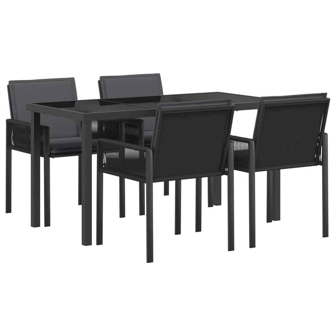 Have Spisebordssæt 13 stk. Sort polyrattan