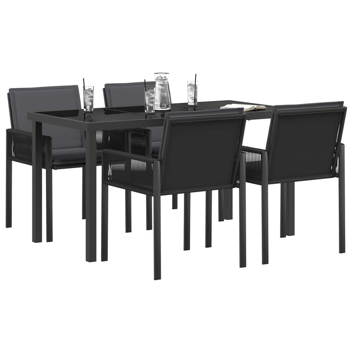 Have Spisebordssæt 13 stk. Sort polyrattan