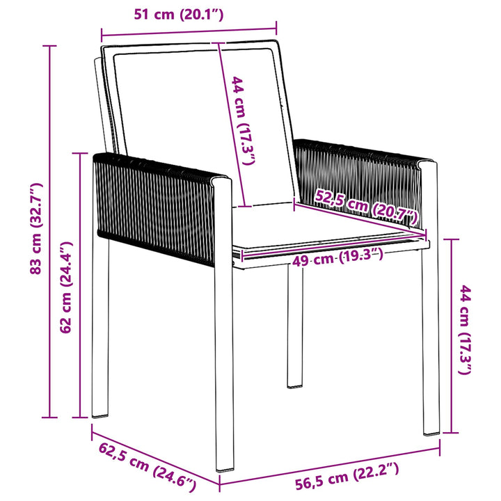 Have Spisebordssæt 13 stk. Sort polyrattan