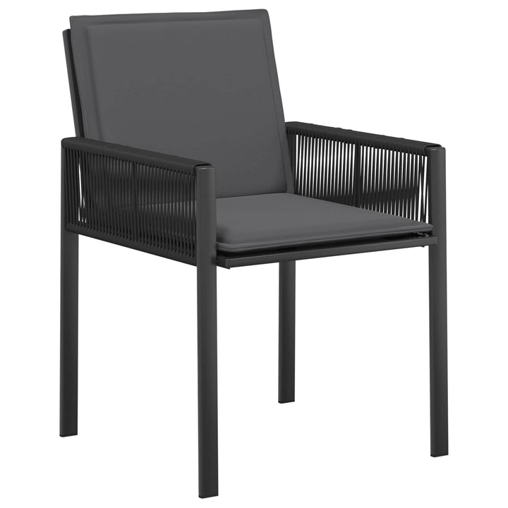 Have Spisebordssæt 19 stk. Sort polyrattan