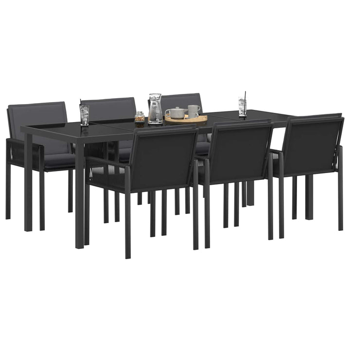 Have Spisebordssæt 19 stk. Sort polyrattan