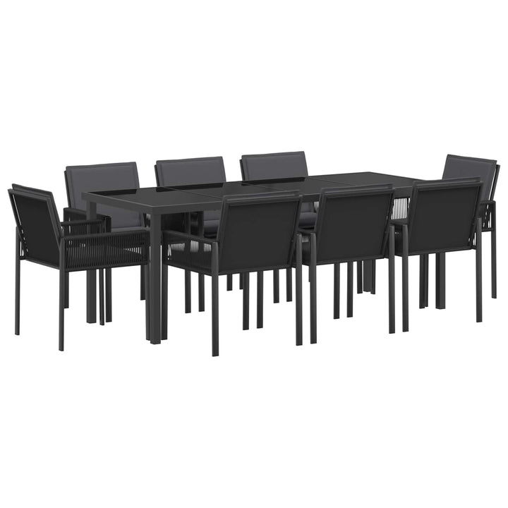 Have Spisebordssæt 25 stk. Sort polyrattan