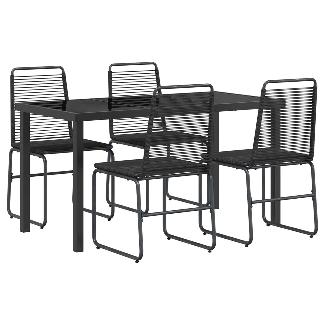Have Sæt 5 stk. Sort Metal og Rattan