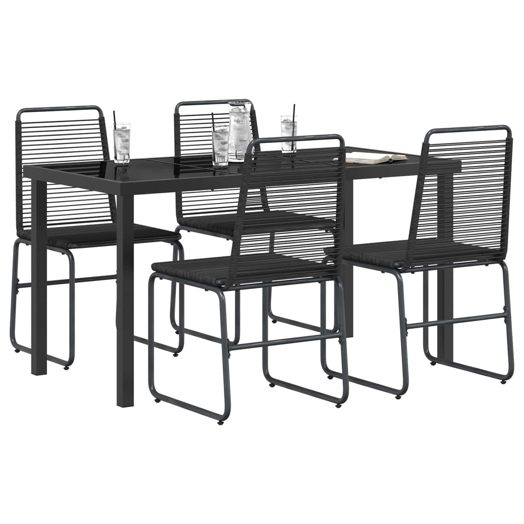 Have Sæt 5 stk. Sort Metal og Rattan