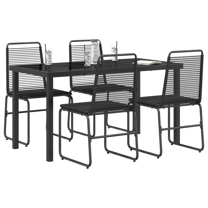Have Sæt 5 stk. Sort Metal og Rattan