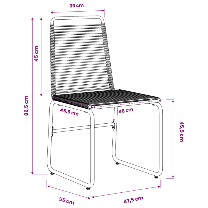 Have Sæt 5 stk. Sort Metal og Rattan