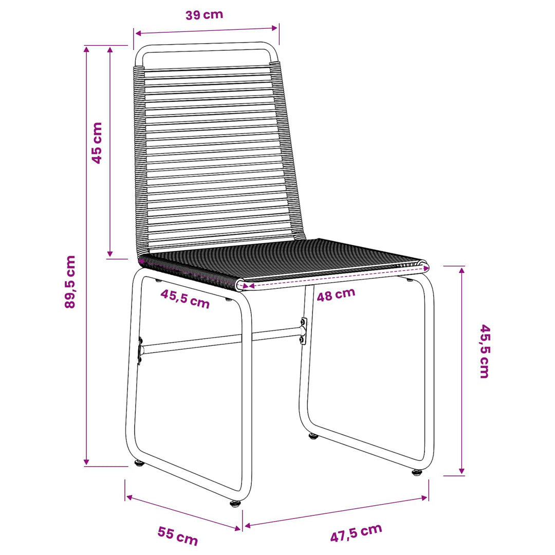 Have Sæt 5 stk. Sort Metal og Rattan