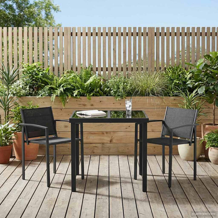 Have møbel sæt 3 pcs Sort og Anthracit 80 x 80 x 73 cm